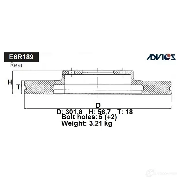 Тормозной диск ADVICS YE5 U9W 1425071357 E6R189B