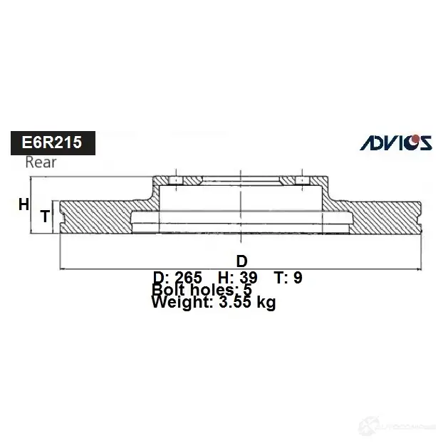 Тормозной диск ADVICS E6R215B 1425071360 RQXTC IX