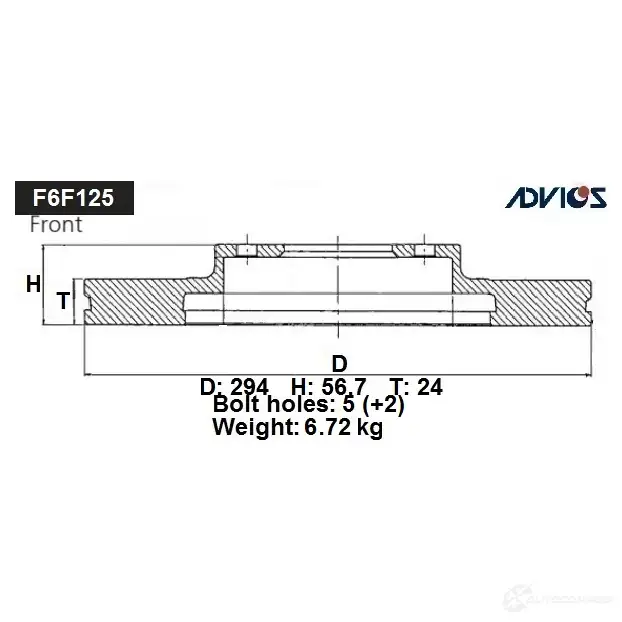 Тормозной диск ADVICS 1425071361 PDPBA AC F6F125B изображение 0