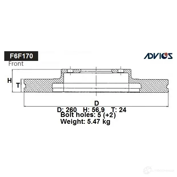 Тормозной диск ADVICS R BQ30CE 1425071363 F6F170B
