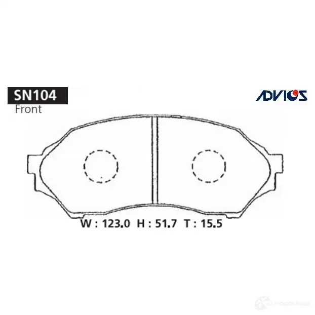 Тормозные колодки дисковые, комплект ADVICS 1420567464 ETGS 5Q SN104 изображение 0