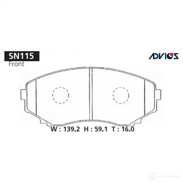 Тормозные колодки дисковые, комплект ADVICS KXW XZ SN115 1420567474 изображение 0