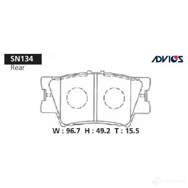 Тормозные колодки дисковые, комплект ADVICS 1420567487 SN134 NOZI OMI изображение 0