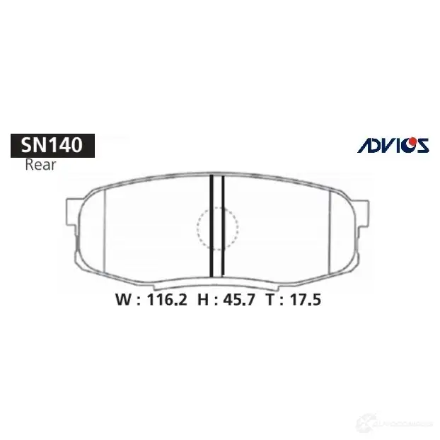 Тормозные колодки дисковые, комплект ADVICS SN140 3IUX UQV 1420567492 изображение 0