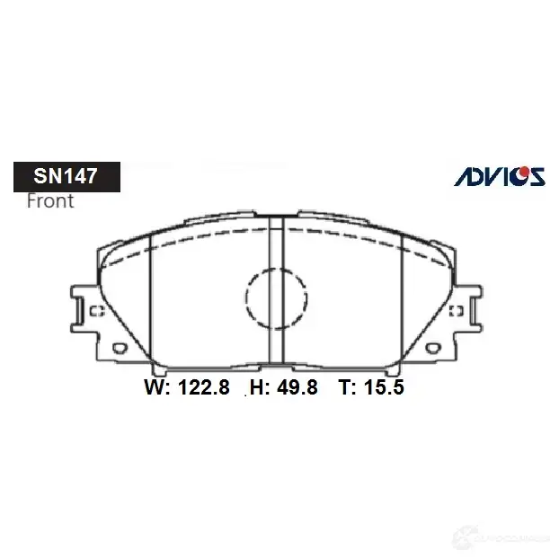 Тормозные колодки дисковые, комплект ADVICS SN147 1420568214 IGBNZ X изображение 0