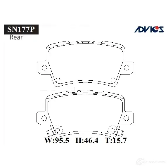 Тормозные колодки дисковые, комплект ADVICS SN177P YTV T91Q 1420568222 изображение 0