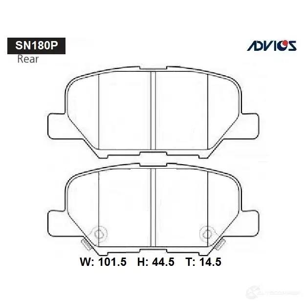 Тормозные колодки дисковые, комплект ADVICS DL3 AUI 1422985711 SN180P
