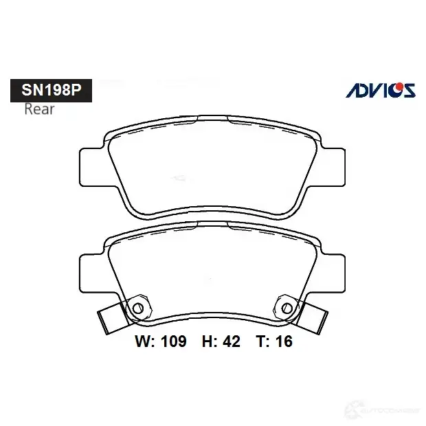 Тормозные колодки дисковые, комплект ADVICS PPE LDPW SN198P 1420568227 изображение 0