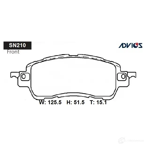 Тормозные колодки дисковые, комплект ADVICS 1422985512 Q3CS S SN210 изображение 0