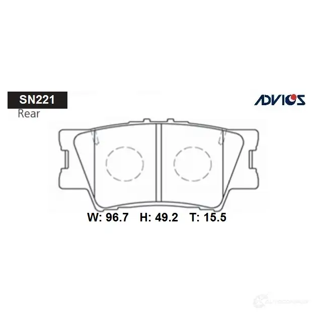 Тормозные колодки дисковые, комплект ADVICS 1420570469 SN221 GXB A03H изображение 0
