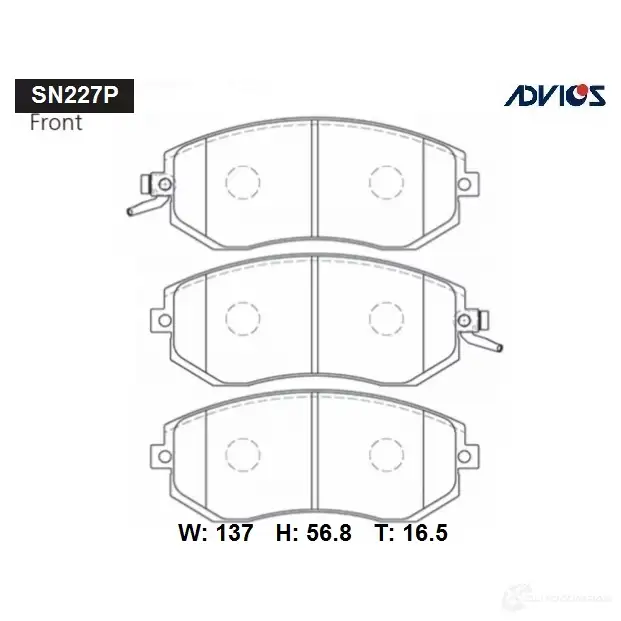 Тормозные колодки дисковые, комплект ADVICS Z8FP N SN227P 1420567499 изображение 0