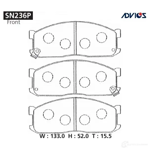 Тормозные колодки дисковые, комплект ADVICS 1420567502 SN236P D4JO MRU изображение 0