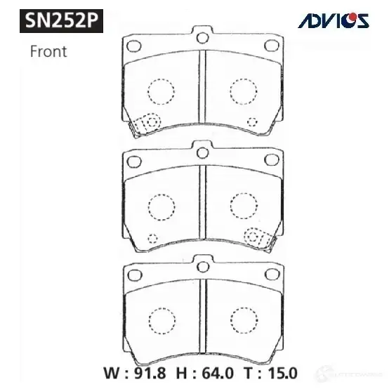Тормозные колодки дисковые, комплект ADVICS 1 50ZG 1420567507 SN252P