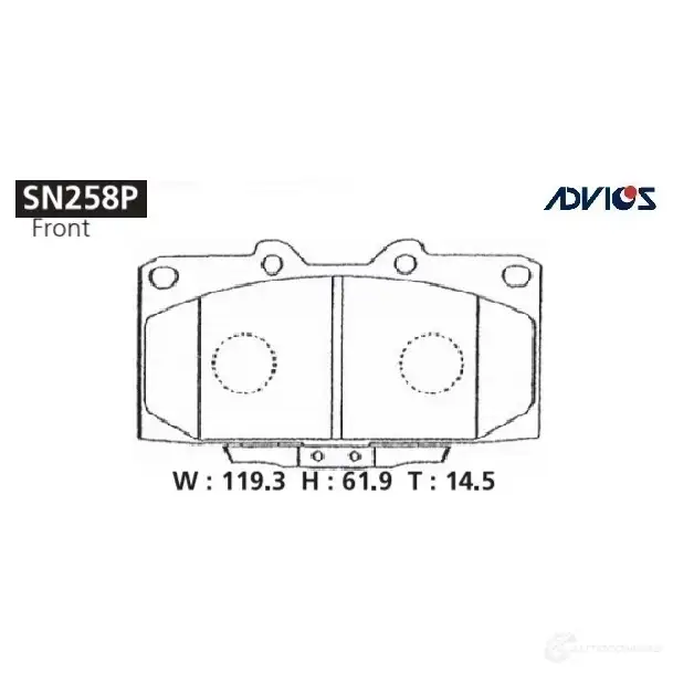 Тормозные колодки дисковые, комплект ADVICS ZC75X9 Y 1420567511 SN258P изображение 0
