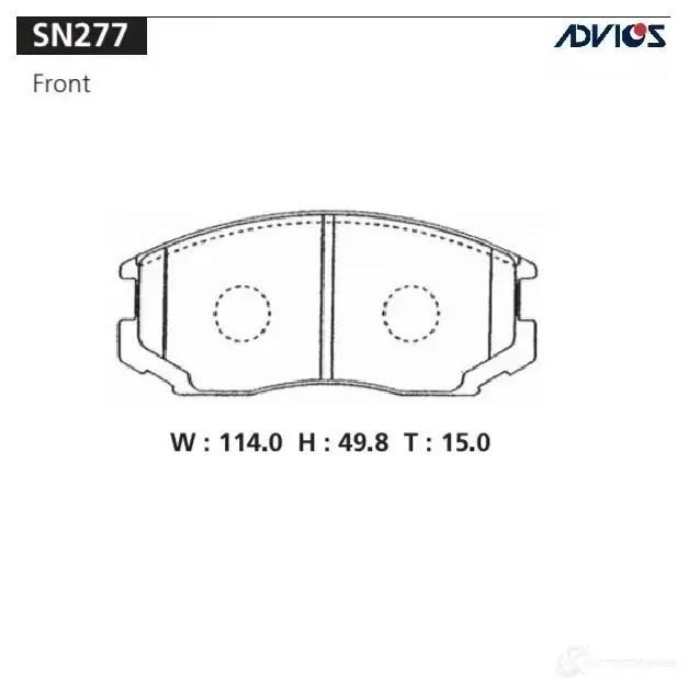 Тормозные колодки дисковые, комплект ADVICS 1RP ISPU 1420567518 SN277 изображение 0
