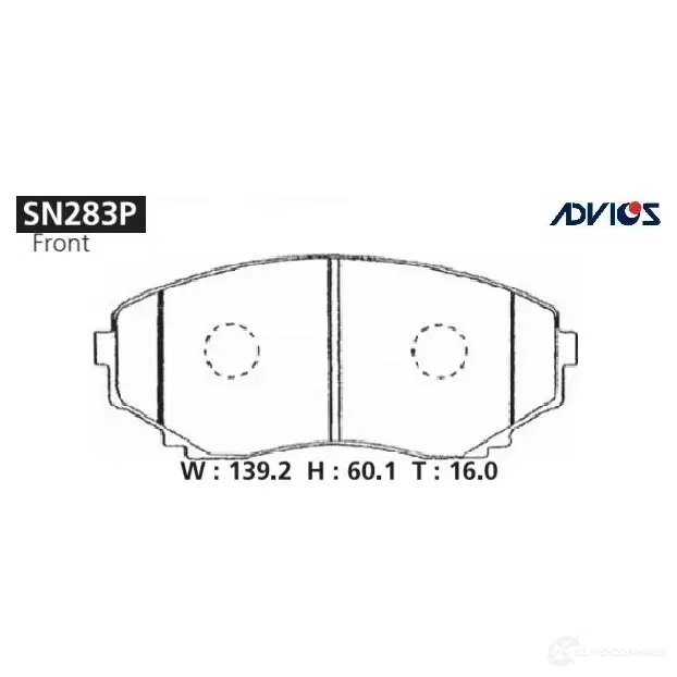 Тормозные колодки дисковые, комплект ADVICS 1420567522 SN283P 3QU CO изображение 0