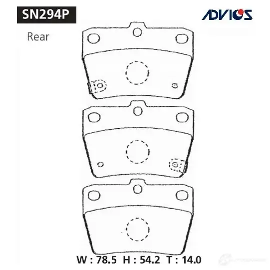 Тормозные колодки дисковые, комплект ADVICS SN294P 1420567533 F 4Q01D изображение 0