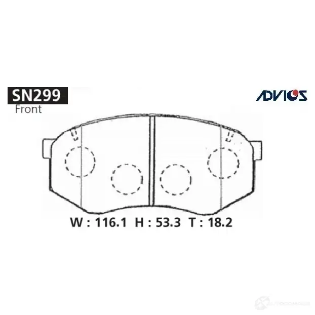 Тормозные колодки дисковые, комплект ADVICS 1420567538 SN299 1YS 111G изображение 0