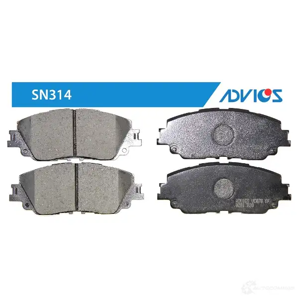 Тормозные колодки дисковые, комплект ADVICS 1439708086 IR9ZO0 Y SN314 изображение 0