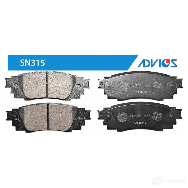 Тормозные колодки дисковые, комплект ADVICS SN315 4D7U YC 1439708085 изображение 0