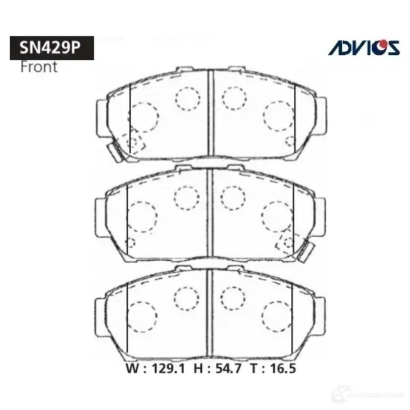 Тормозные колодки дисковые, комплект ADVICS 1420567550 UH LX52B SN429P изображение 0