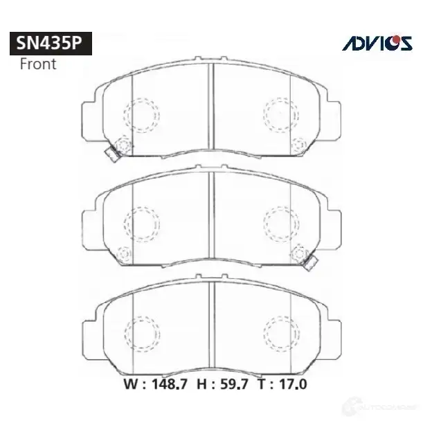Тормозные колодки дисковые, комплект ADVICS SN435P 1420567555 X TXFC изображение 0
