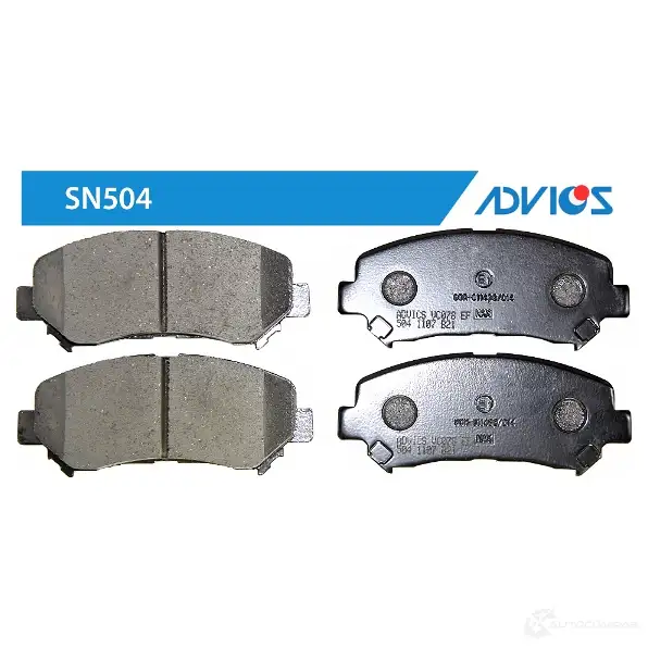 Тормозные колодки дисковые, комплект ADVICS 1420567563 SN504 WAU PI изображение 0