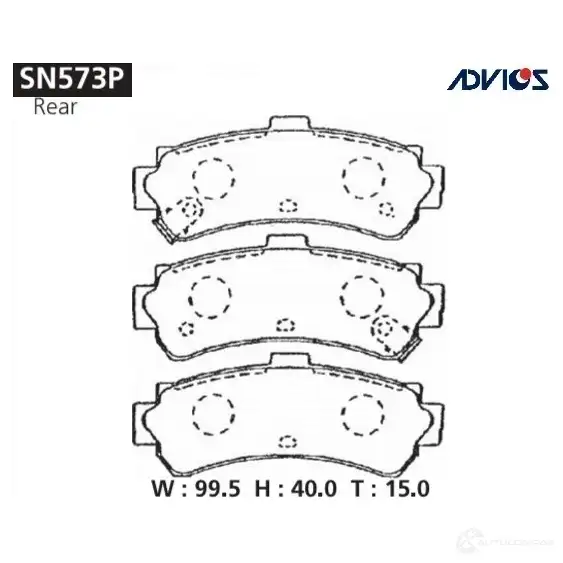 Тормозные колодки дисковые, комплект ADVICS 1420567589 FWCY S SN573P изображение 0