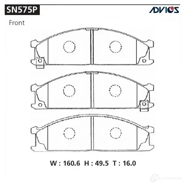 Тормозные колодки дисковые, комплект ADVICS 1420567592 SN575P E11 6YZQ изображение 0