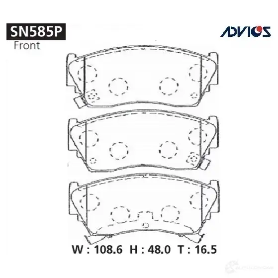 Тормозные колодки дисковые, комплект ADVICS DM27 C 1420567599 SN585P