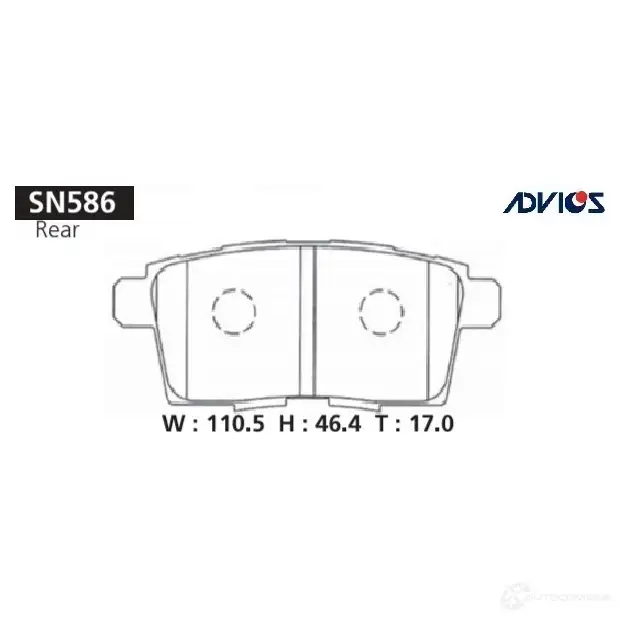 Тормозные колодки дисковые, комплект ADVICS 1420567600 Q RPVLN SN586 изображение 0