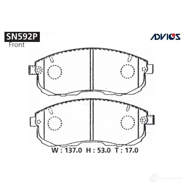 Тормозные колодки дисковые, комплект ADVICS DMCR TT 1420567603 SN592P изображение 0