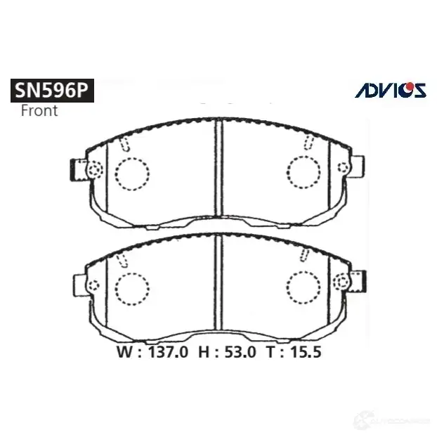 Тормозные колодки дисковые, комплект ADVICS 1420567607 ICLI A SN596P изображение 0
