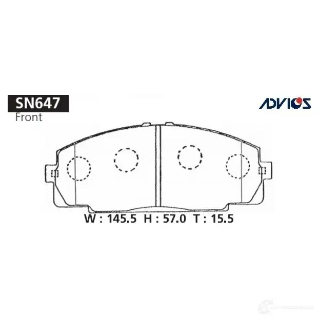 Тормозные колодки дисковые, комплект ADVICS 1420567628 SN647 RFJ01 4I изображение 0