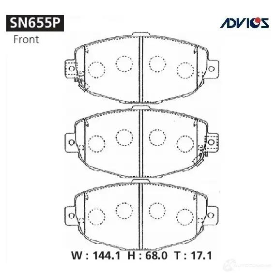 Тормозные колодки дисковые, комплект ADVICS SSI 09B 1420567634 SN655P изображение 0