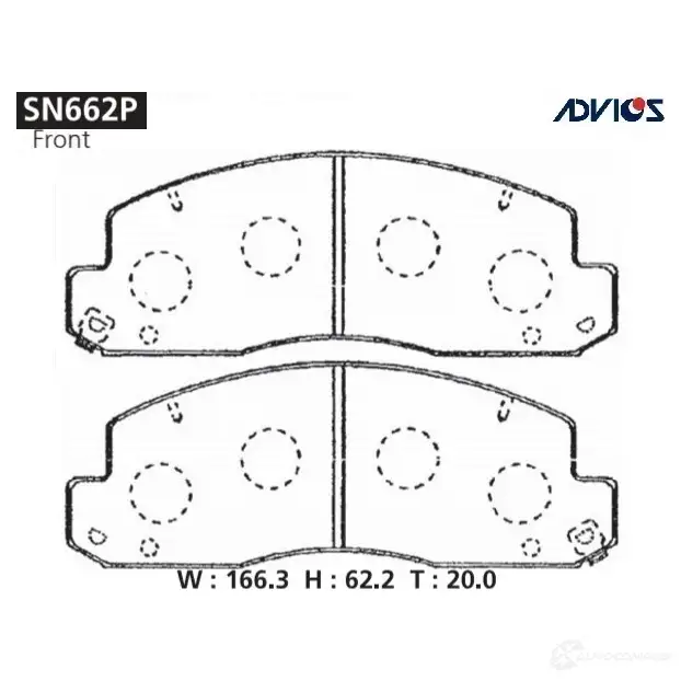 Тормозные колодки дисковые, комплект ADVICS 1420567643 F IQTB SN662P