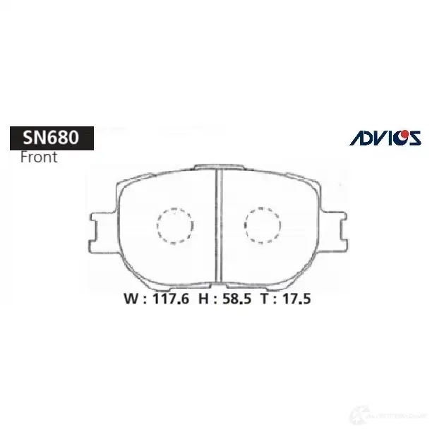 Тормозные колодки дисковые, комплект ADVICS U TAMCA 1420567653 SN680 изображение 0
