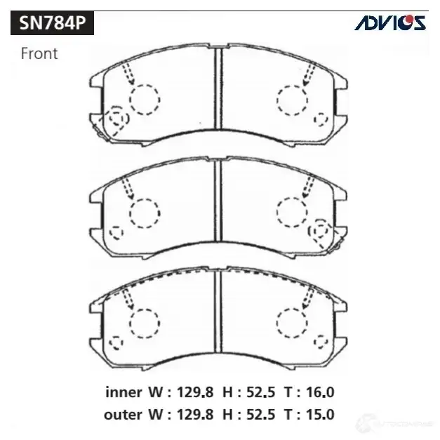 Тормозные колодки дисковые, комплект ADVICS 70F5S 9 1420567672 SN784P изображение 0