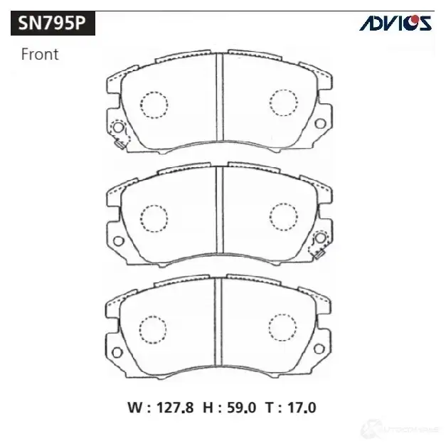 Тормозные колодки дисковые, комплект ADVICS SN795P 1420567675 XB13 MH изображение 0