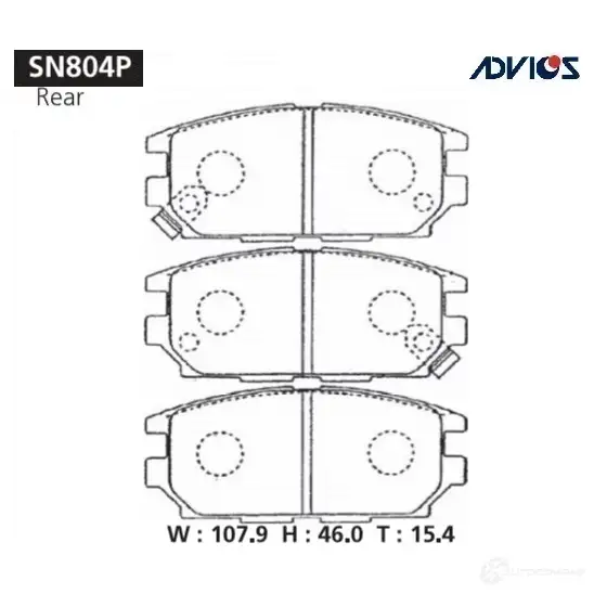 Тормозные колодки дисковые, комплект ADVICS SN804P GXTH 7F 1420567681 изображение 0