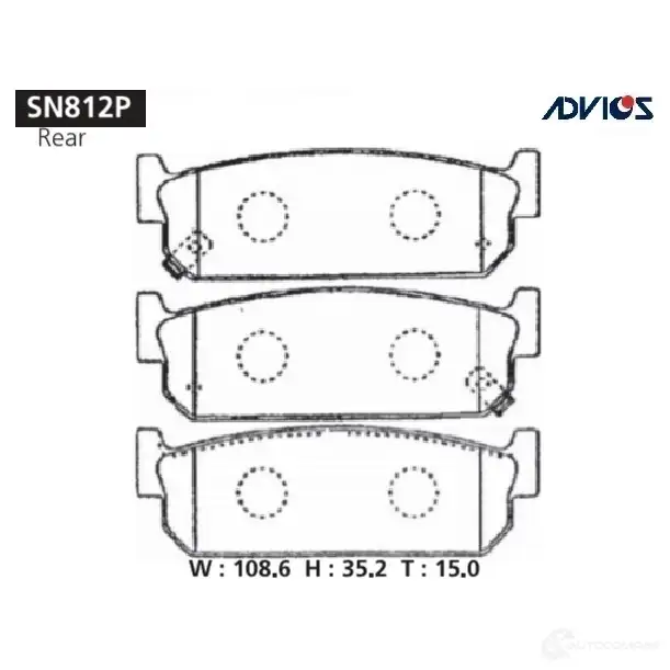 Тормозные колодки дисковые, комплект ADVICS SN812P 8 M4ZG 1420567684 изображение 0