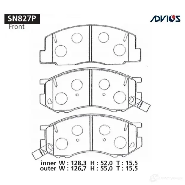 Тормозные колодки дисковые, комплект ADVICS 3B P963J 1420567695 SN827P изображение 0