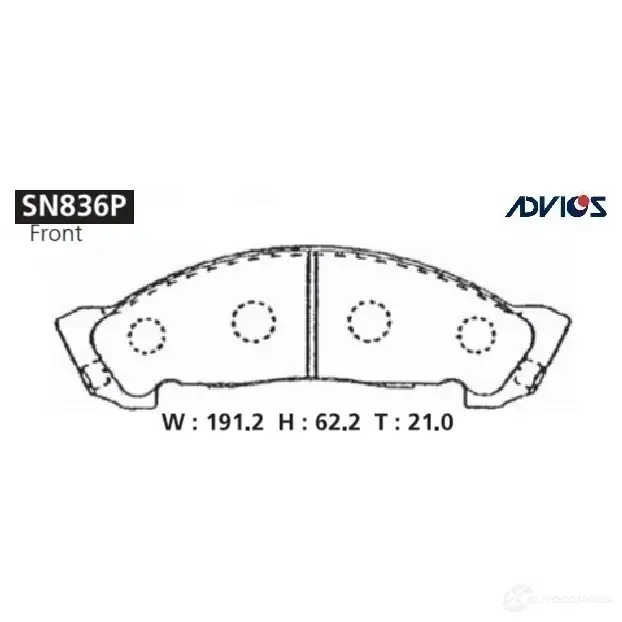 Тормозные колодки дисковые, комплект ADVICS 1420567700 L H56RP SN836P изображение 0