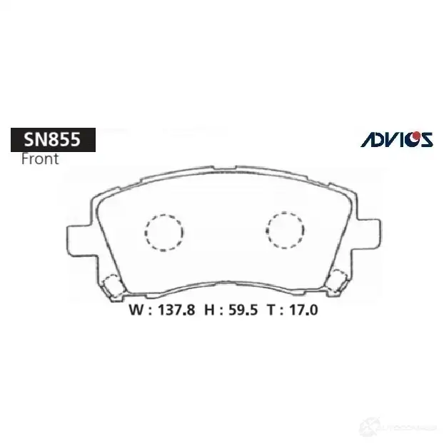 Тормозные колодки дисковые, комплект ADVICS PF S7J0W SN855 1420567712 изображение 0