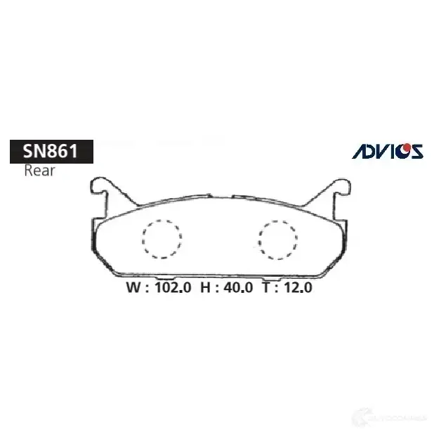 Тормозные колодки дисковые, комплект ADVICS ICU57 N SN861 1420567717 изображение 0