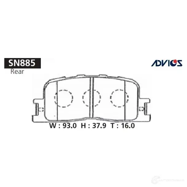 Тормозные колодки дисковые, комплект ADVICS L SF0O6Z SN885 1420567728 изображение 0