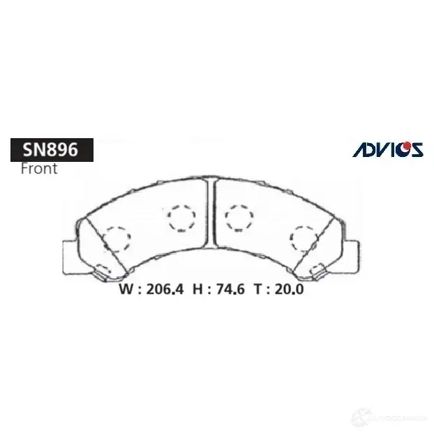 Тормозные колодки дисковые, комплект ADVICS SN896 97SDY NA 1420567737 изображение 0