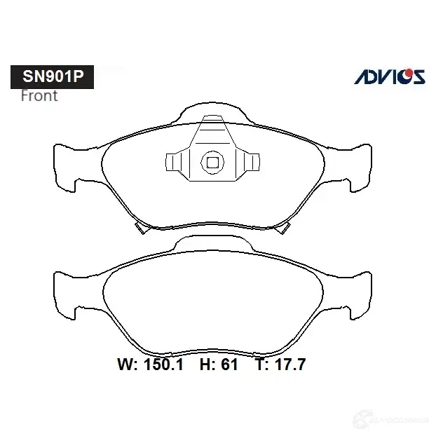 Тормозные колодки дисковые, комплект ADVICS 4GD9 A SN901P 1420567741 изображение 0
