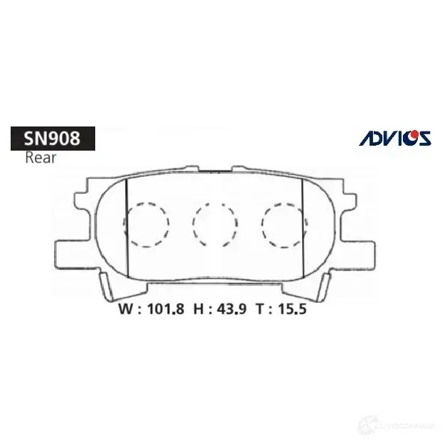 Тормозные колодки дисковые, комплект ADVICS SN908 WA5D Z 1420567745 изображение 0