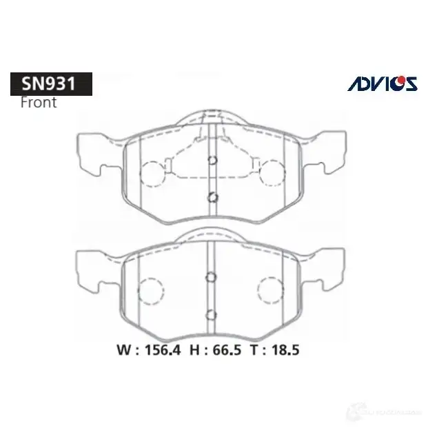 Тормозные колодки дисковые, комплект ADVICS S BSCTO8 1420567761 SN931 изображение 0
